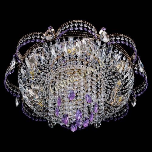 Люстра Камея №1 фиолетовая в Новокузнецке Гусь Хрустальный