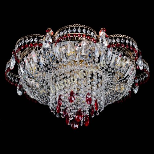Люстра Камея №1 красная в Новокузнецке Гусь Хрустальный