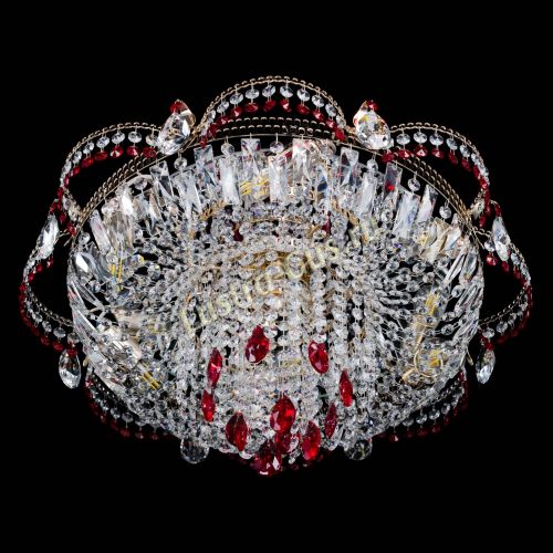 Люстра Камея №1 красная в Новокузнецке Гусь Хрустальный