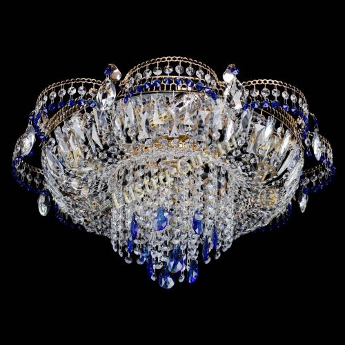 Люстра Камея №1 синяя в Новокузнецке Гусь Хрустальный