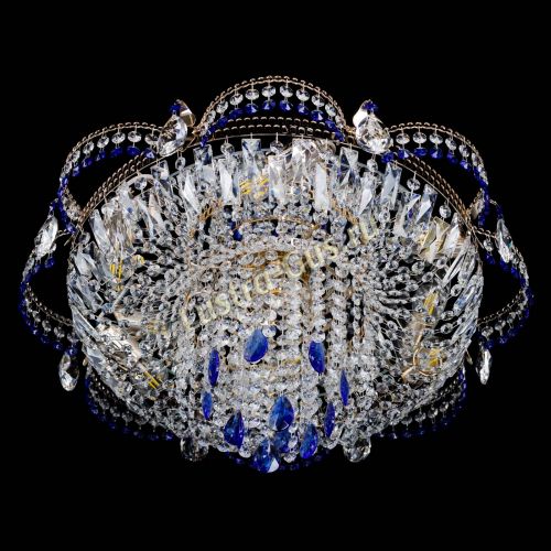 Люстра Камея №1 синяя в Новокузнецке Гусь Хрустальный