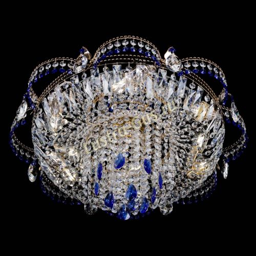 Люстра Камея №1 синяя в Новокузнецке Гусь Хрустальный