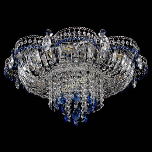 Люстра Камея №1 синяя в Новокузнецке Гусь Хрустальный