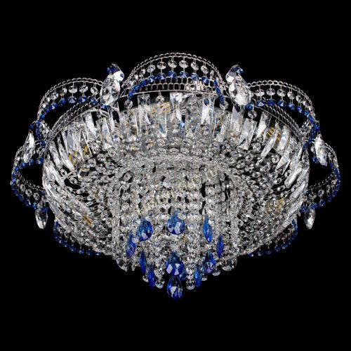Люстра Камея №1 синяя в Новокузнецке Гусь Хрустальный