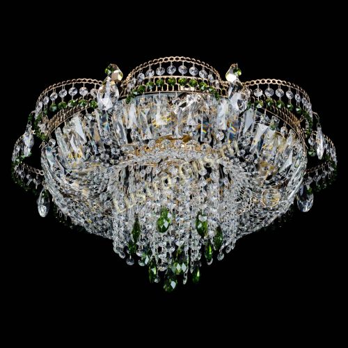 Люстра Камея №1 зеленая в Новокузнецке Гусь Хрустальный