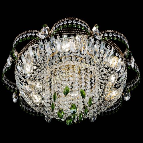 Люстра Камея №1 зеленая в Новокузнецке Гусь Хрустальный