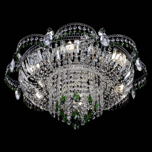 Люстра Камея №1 зеленая в Новокузнецке Гусь Хрустальный