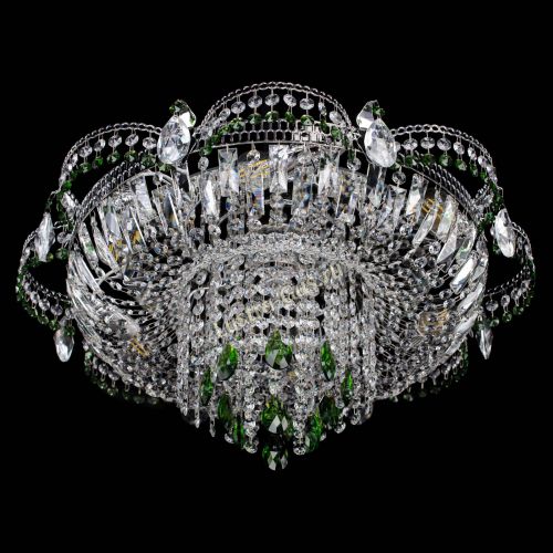 Люстра Камея №1 зеленая в Новокузнецке Гусь Хрустальный