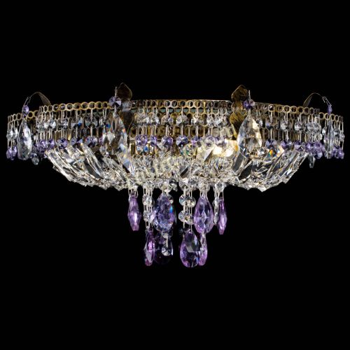 Люстра Камея №4 под бронзу фиолетовая в Новокузнецке Гусь Хрустальный