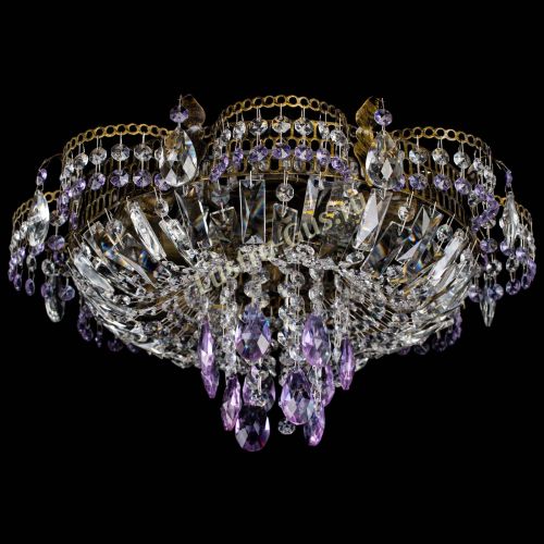 Люстра Камея №4 под бронзу фиолетовая в Новокузнецке Гусь Хрустальный
