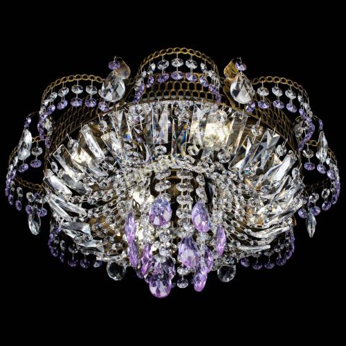 Люстра Камея №4 под бронзу фиолетовая в Новокузнецке Гусь Хрустальный