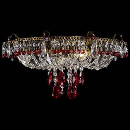 Люстра Камея №4 под бронзу красная в Новокузнецке Гусь Хрустальный