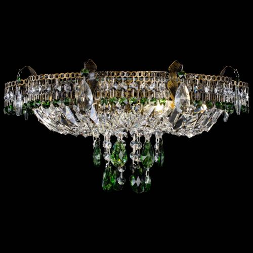 Люстра Камея №4 под бронзу зеленая в Новокузнецке Гусь Хрустальный