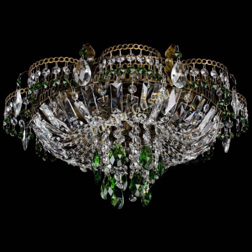 Люстра Камея №4 под бронзу зеленая в Новокузнецке Гусь Хрустальный
