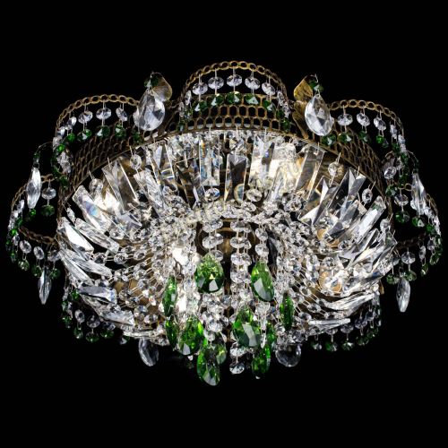 Люстра Камея №4 под бронзу зеленая в Новокузнецке Гусь Хрустальный