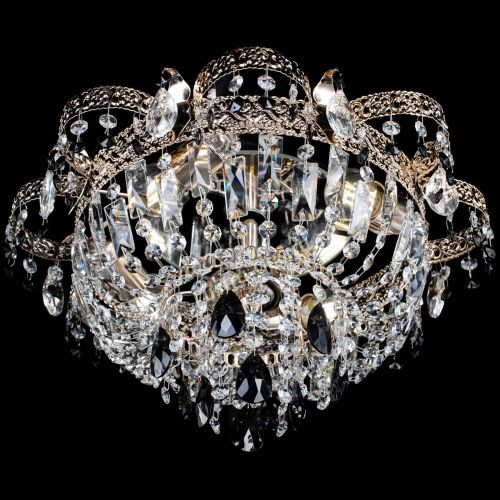 Люстра Камея Флора №4 черная в Новокузнецке Гусь Хрустальный