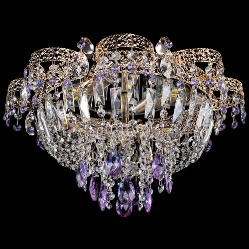 Люстра Камея Флора №4 фиолетовая в Новокузнецке Гусь Хрустальный