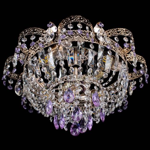 Люстра Камея Флора №4 фиолетовая в Новокузнецке Гусь Хрустальный