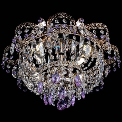 Люстра Камея Флора №4 фиолетовая в Новокузнецке Гусь Хрустальный