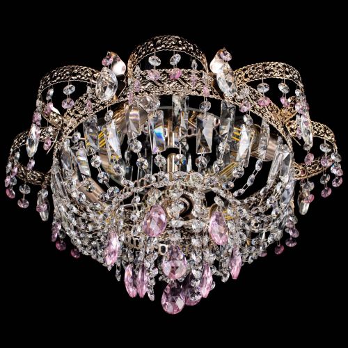 Люстра Камея Флора №4 розовая в Новокузнецке Гусь Хрустальный