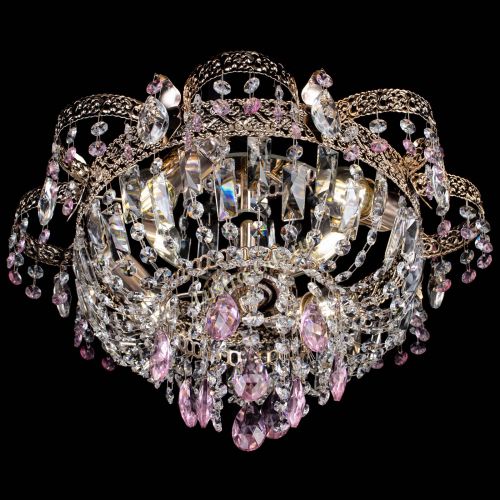 Люстра Камея Флора №4 розовая в Новокузнецке Гусь Хрустальный