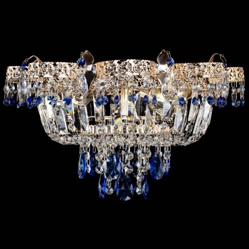 Люстра Камея Флора №4 синяя в Новокузнецке Гусь Хрустальный