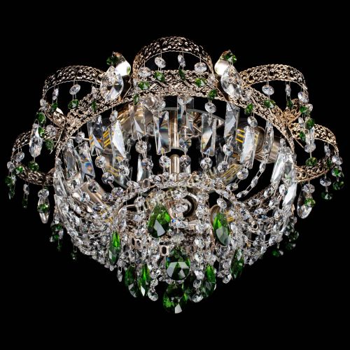 Люстра Камея Флора №4 зеленая в Новокузнецке Гусь Хрустальный