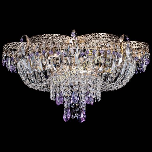 Люстра Камея Флора Журавлик №6 фиолетовая в Новокузнецке Гусь Хрустальный