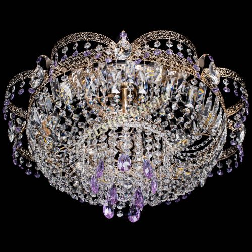 Люстра Камея Флора Журавлик №6 фиолетовая в Новокузнецке Гусь Хрустальный