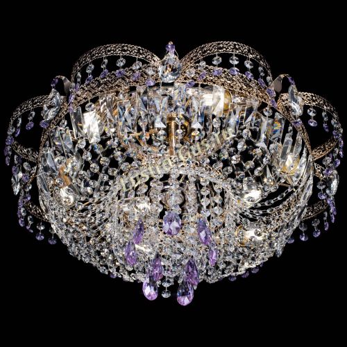 Люстра Камея Флора Журавлик №6 фиолетовая в Новокузнецке Гусь Хрустальный