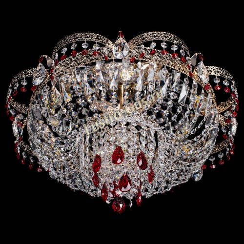 Люстра Камея Флора Журавлик №6 красная в Новокузнецке Гусь Хрустальный