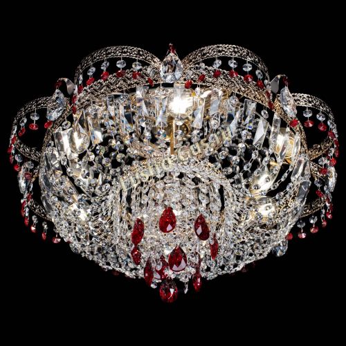 Люстра Камея Флора Журавлик №6 красная в Новокузнецке Гусь Хрустальный