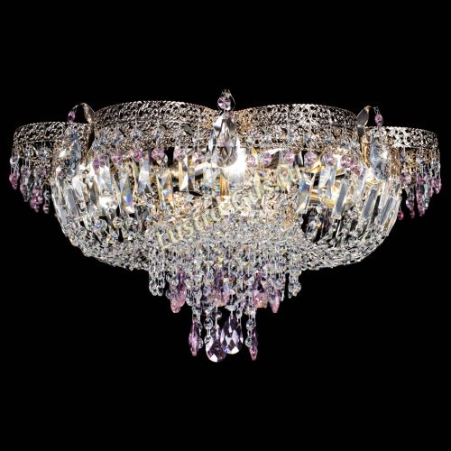 Люстра Камея Флора Журавлик №6 розовая в Новокузнецке Гусь Хрустальный