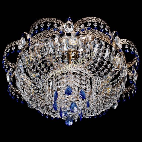 Люстра Камея Флора Журавлик №6 синяя в Новокузнецке Гусь Хрустальный