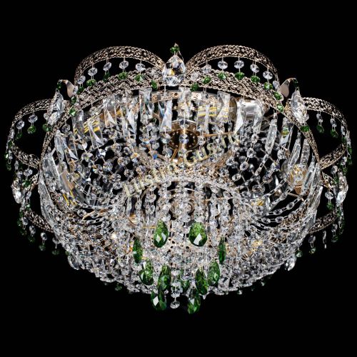 Люстра Камея Флора Журавлик №6 зеленая в Новокузнецке Гусь Хрустальный