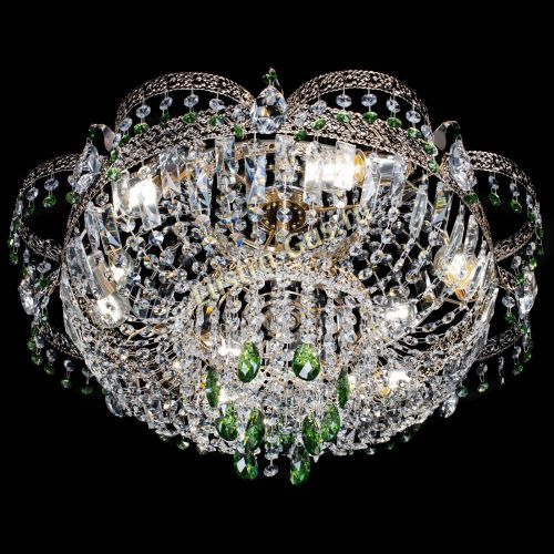 Люстра Камея Флора Журавлик №6 зеленая в Новокузнецке Гусь Хрустальный