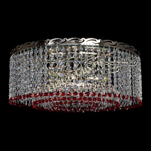 Люстра Капель оптикон №2 красная в Новокузнецке Гусь Хрустальный