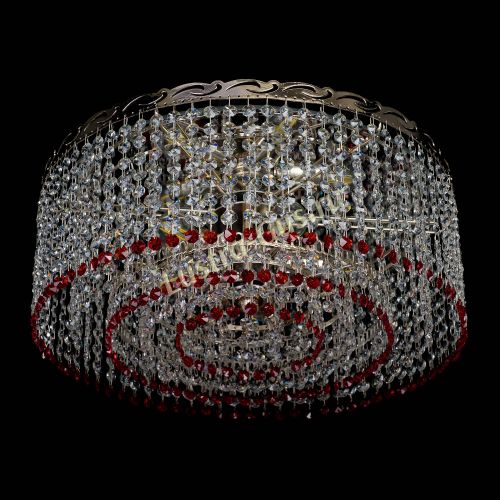 Люстра Капель оптикон №2 красная в Новокузнецке Гусь Хрустальный