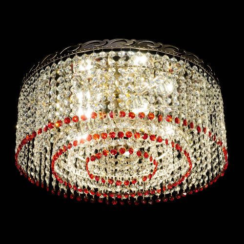 Люстра Капель оптикон №2 красная в Новокузнецке Гусь Хрустальный