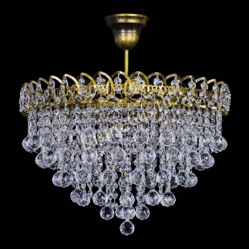 Люстра Капель Пирамида Шар 30 с подвесом под бронзу в Новокузнецке Гусь Хрустальный