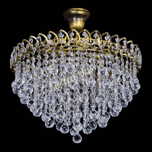 Люстра Капель Пирамида Шар 30 с подвесом под бронзу в Новокузнецке Гусь Хрустальный