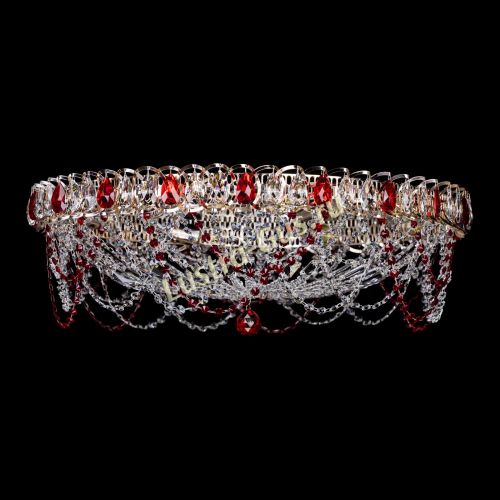 Люстра Каскад Ажур 700 мм красный в Новокузнецке Гусь Хрустальный