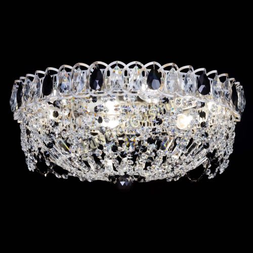 Люстра Каскад Ажур Черная белая в Новокузнецке Гусь Хрустальный