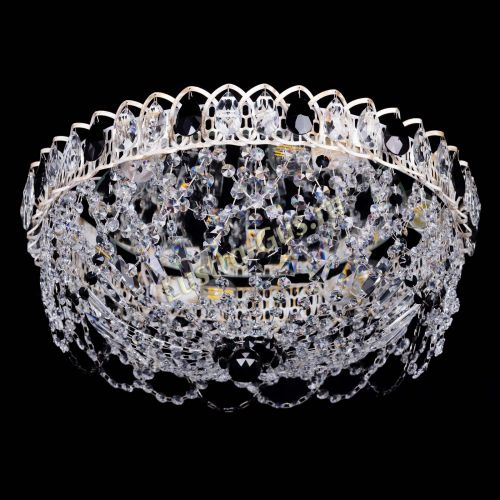 Люстра Каскад Ажур Черная белая в Новокузнецке Гусь Хрустальный