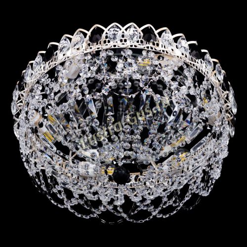 Люстра Каскад Ажур Черная белая в Новокузнецке Гусь Хрустальный