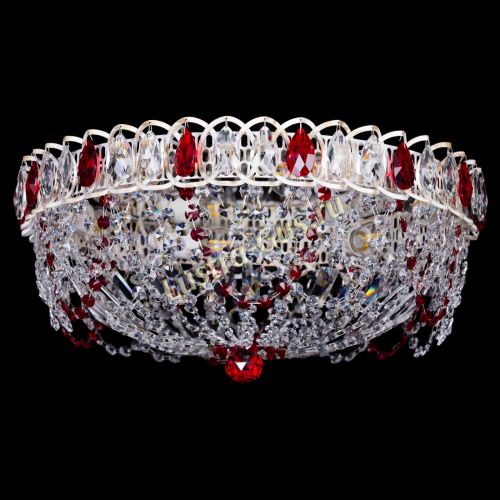 Люстра Каскад Ажур Красная белая в Новокузнецке Гусь Хрустальный