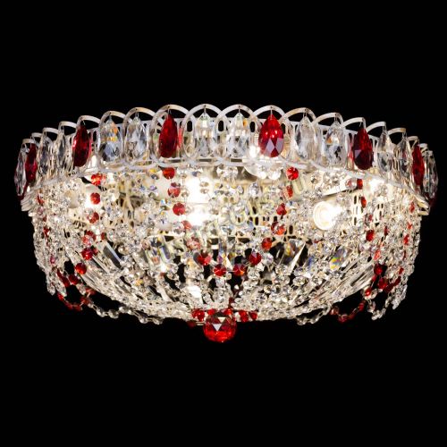 Люстра Каскад Ажур Красная белая в Новокузнецке Гусь Хрустальный