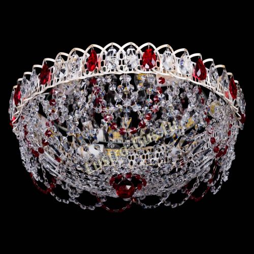 Люстра Каскад Ажур Красная белая в Новокузнецке Гусь Хрустальный