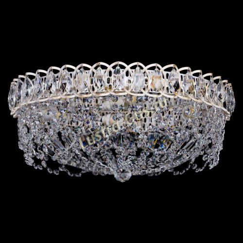 Люстра Каскад Ажур белая в Новокузнецке Гусь Хрустальный