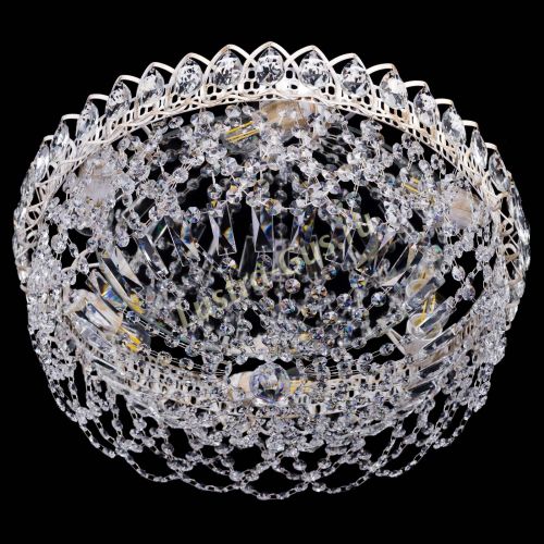 Люстра Каскад Ажур белая в Новокузнецке Гусь Хрустальный